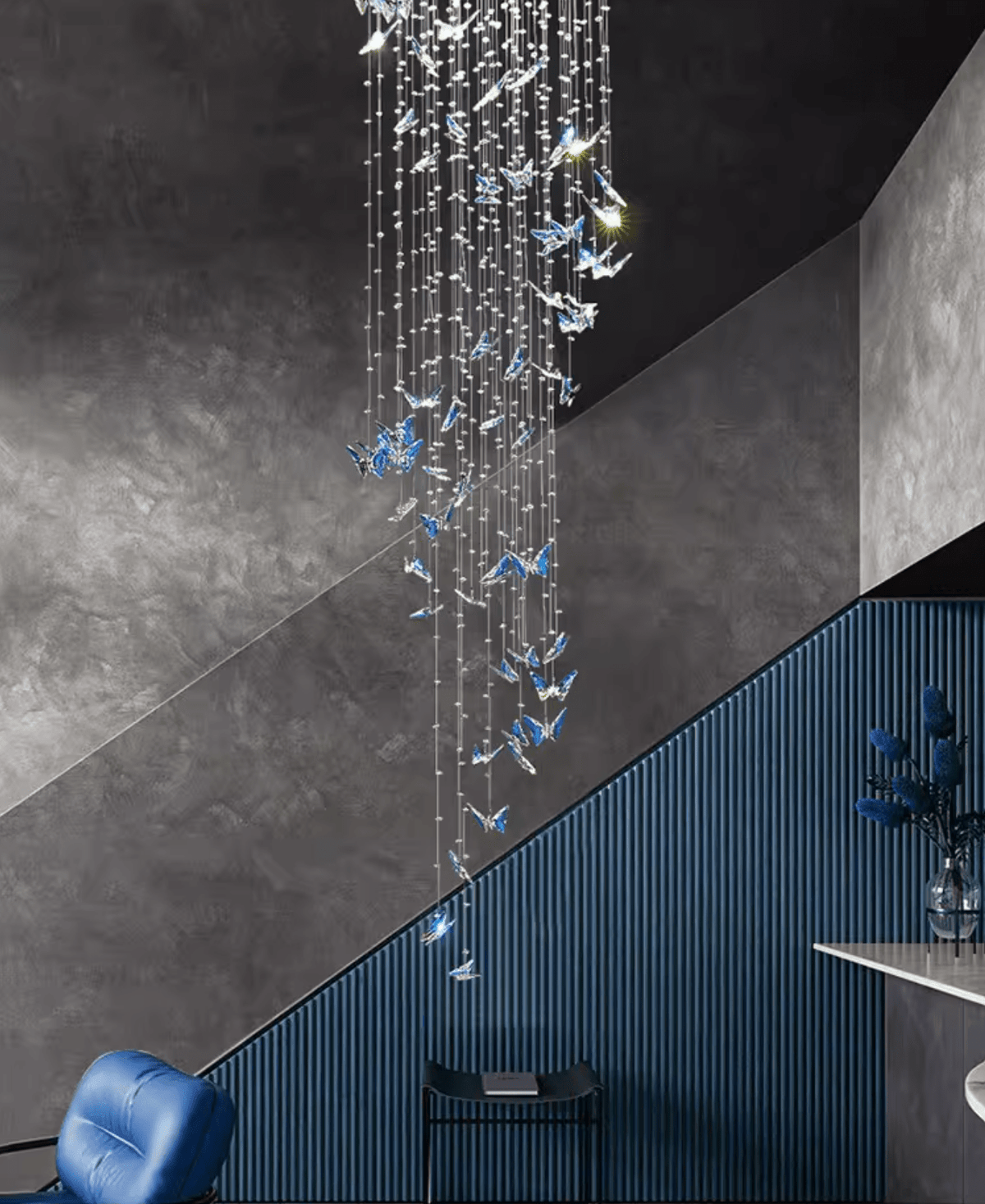 Crystalwing Butterfly Chandelier – Modern Crystal Pendant Light for Dining Room and Living Room