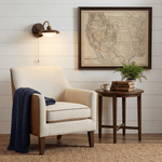 Arcwood Saucer Wall Sconce in Walnut and Brass