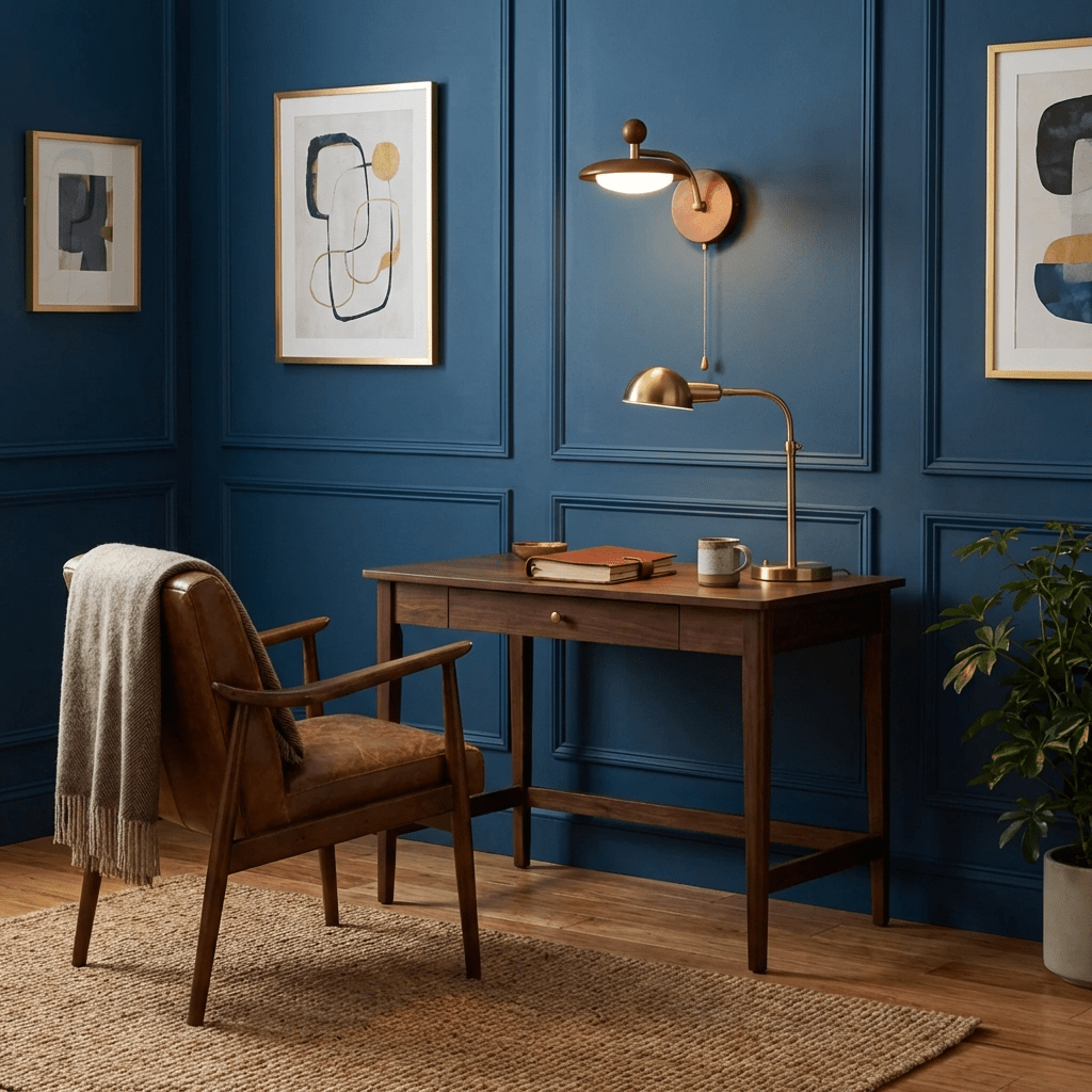 Arcwood Saucer Wall Sconce in Walnut and Brass