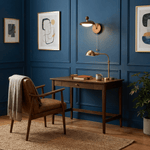 Arcwood Saucer Wall Sconce in Walnut and Brass