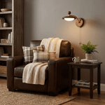 Arcwood Saucer Wall Sconce in Walnut and Brass