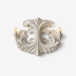 Baroque Blossom Wall Sconce – Plaster Floral Two-Light Fixture
