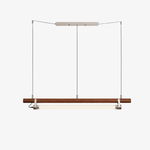 Strata Beam Linear LED Pendant Light in Walnut Wood and Nickel