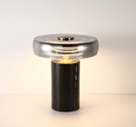 Noctra Halo Table Lamp – Smoked Glass & Marble LED Desk Lamp