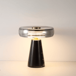 Noctra Halo Table Lamp – Smoked Glass & Marble LED Desk Lamp