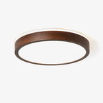 Alder Frame Wood LED Ceiling Light – Modern Flush Mount for Bedroom and Living Room