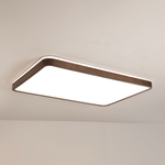 Alder Frame Wood LED Ceiling Light – Modern Flush Mount for Bedroom and Living Room