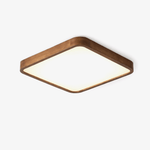 Kairo Soft Edge LED Flush Mount Ceiling Light in Walnut Wood Finish