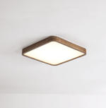 Kairo Soft Edge LED Flush Mount Ceiling Light in Walnut Wood Finish