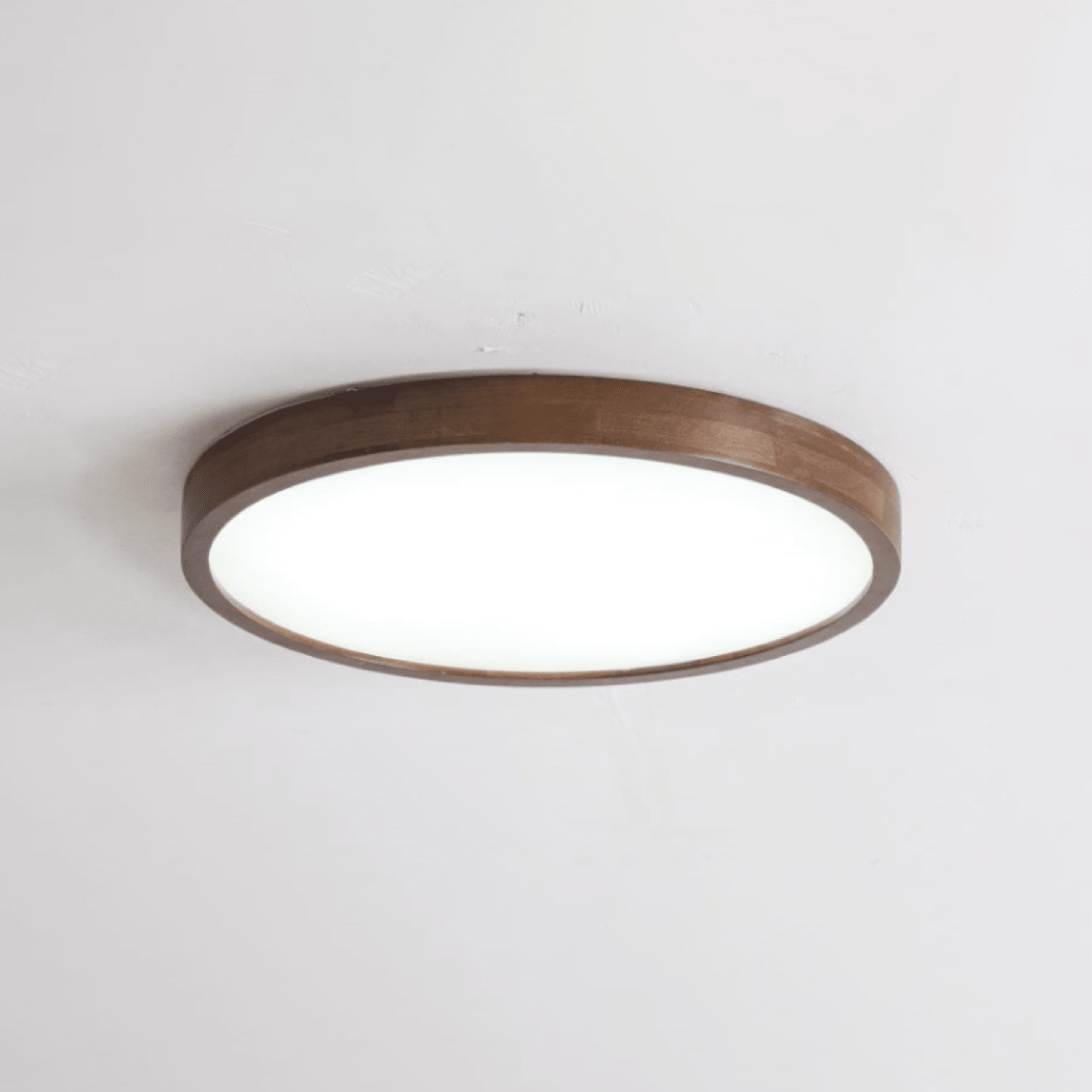 Kairo Soft Edge LED Flush Mount Ceiling Light in Walnut Wood Finish