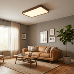 Kairo Soft Edge LED Flush Mount Ceiling Light in Walnut Wood Finish