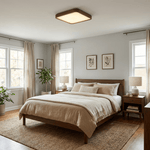 Kairo Soft Edge LED Flush Mount Ceiling Light in Walnut Wood Finish