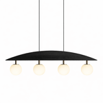 Arvella Arc Chandelier – Modern Wood & Glass Pendant Light for Dining Room
