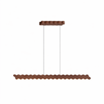Undara Wave Linear LED Pendant Light in Wood Finish