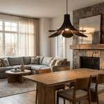Sylvera Petal Pendant Light – Sculptural Wood-Grain LED Pendant for Dining & Living Spaces