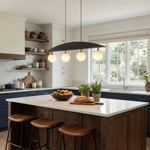 Arvella Arc Chandelier – Modern Wood & Glass Pendant Light for Dining Room