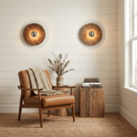 Vireo Wood Disc Wall Sconce – Modern Minimalist Walnut Wall Light