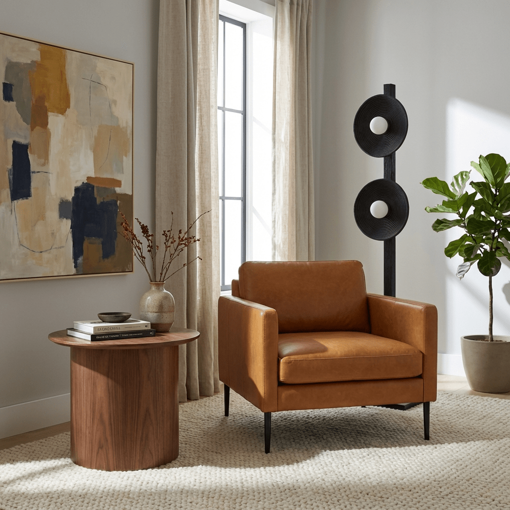 Arbor Twin Disc Floor Lamp — Sculptural Wooden Designer Floor Light