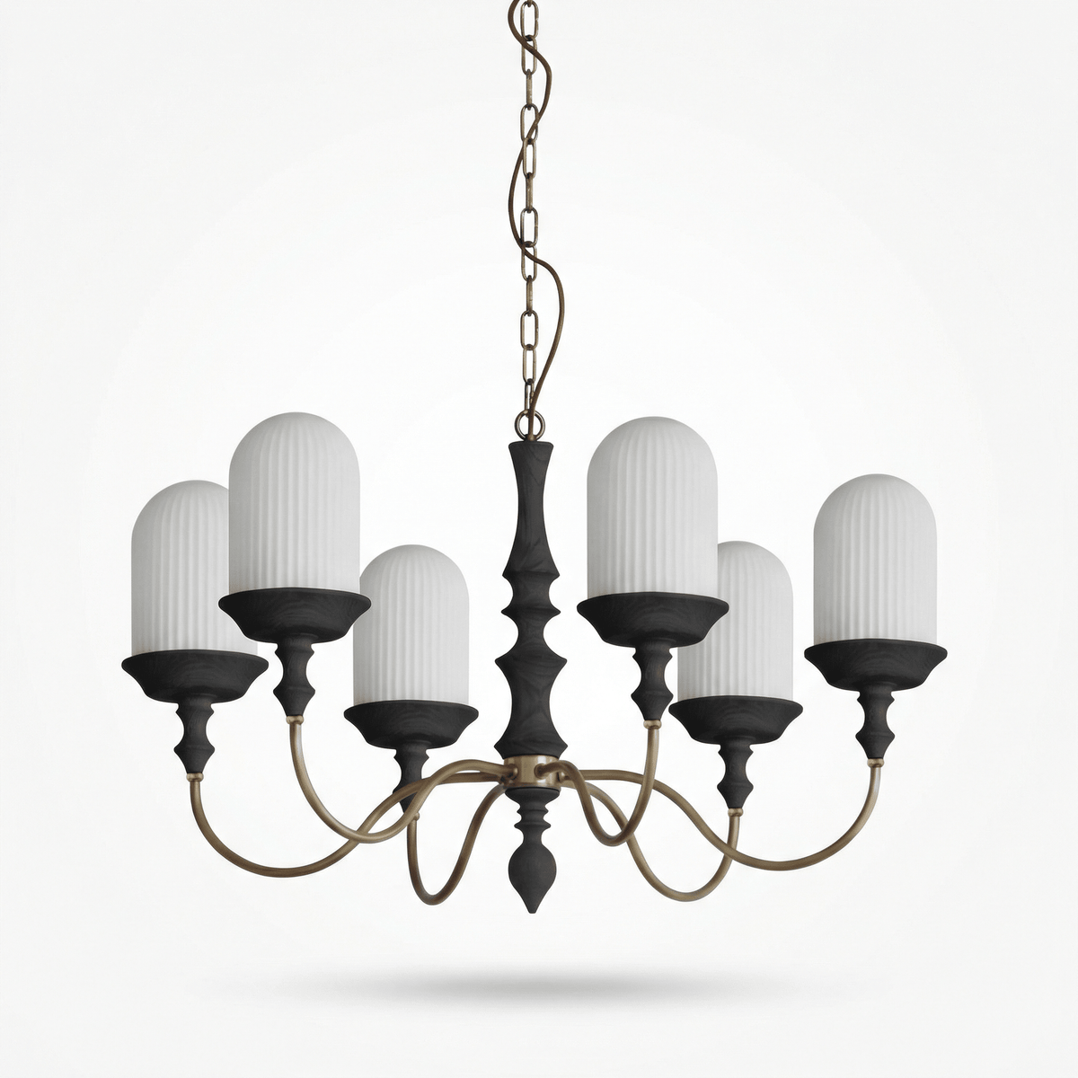 Lyra Constellation Chandelier – Modern Geometric Pendant Light in Wood and Glass