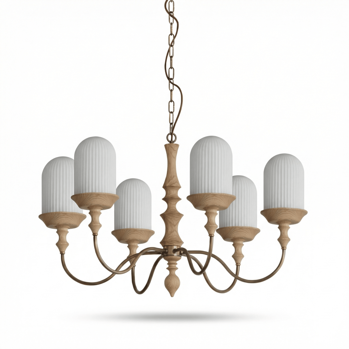 Lyra Constellation Chandelier – Modern Geometric Pendant Light in Wood and Glass