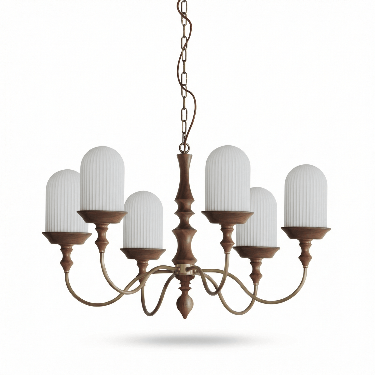 Lyra Constellation Chandelier – Modern Geometric Pendant Light in Wood and Glass