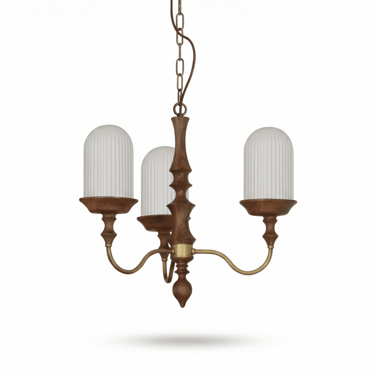 Lyra Constellation Chandelier – Modern Geometric Pendant Light in Wood and Glass