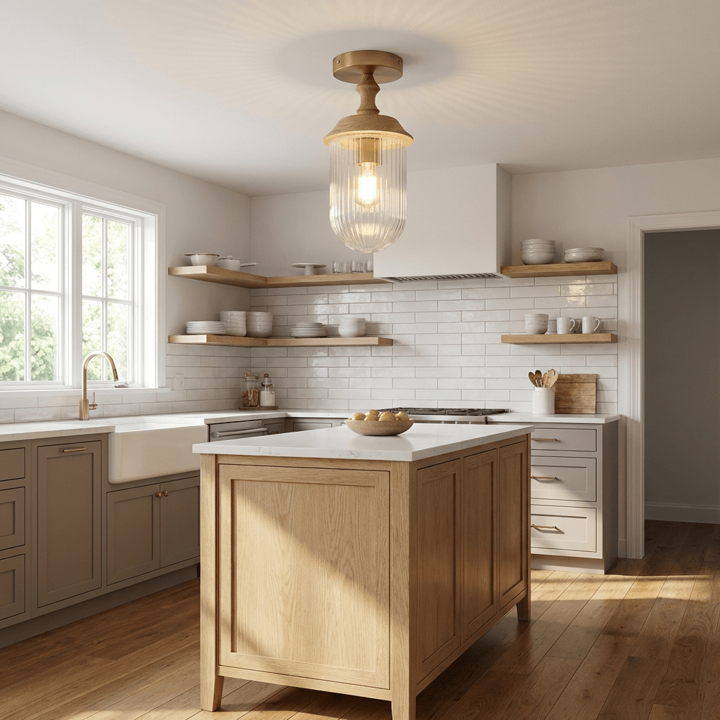 Sylvan Wood Rim Ceiling Light – Modern Minimalist Flush Mount