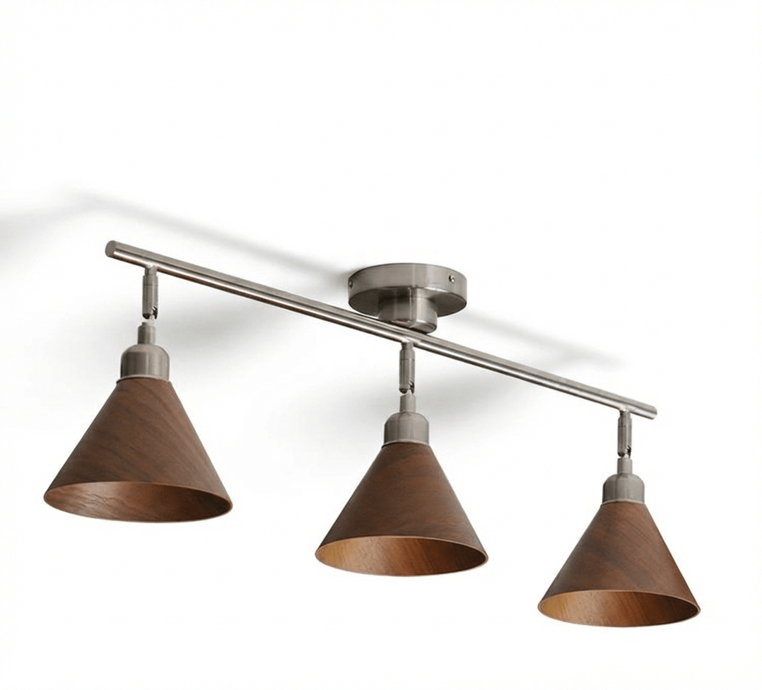 Axiom Directional Ceiling Lamp with Wooden Shades