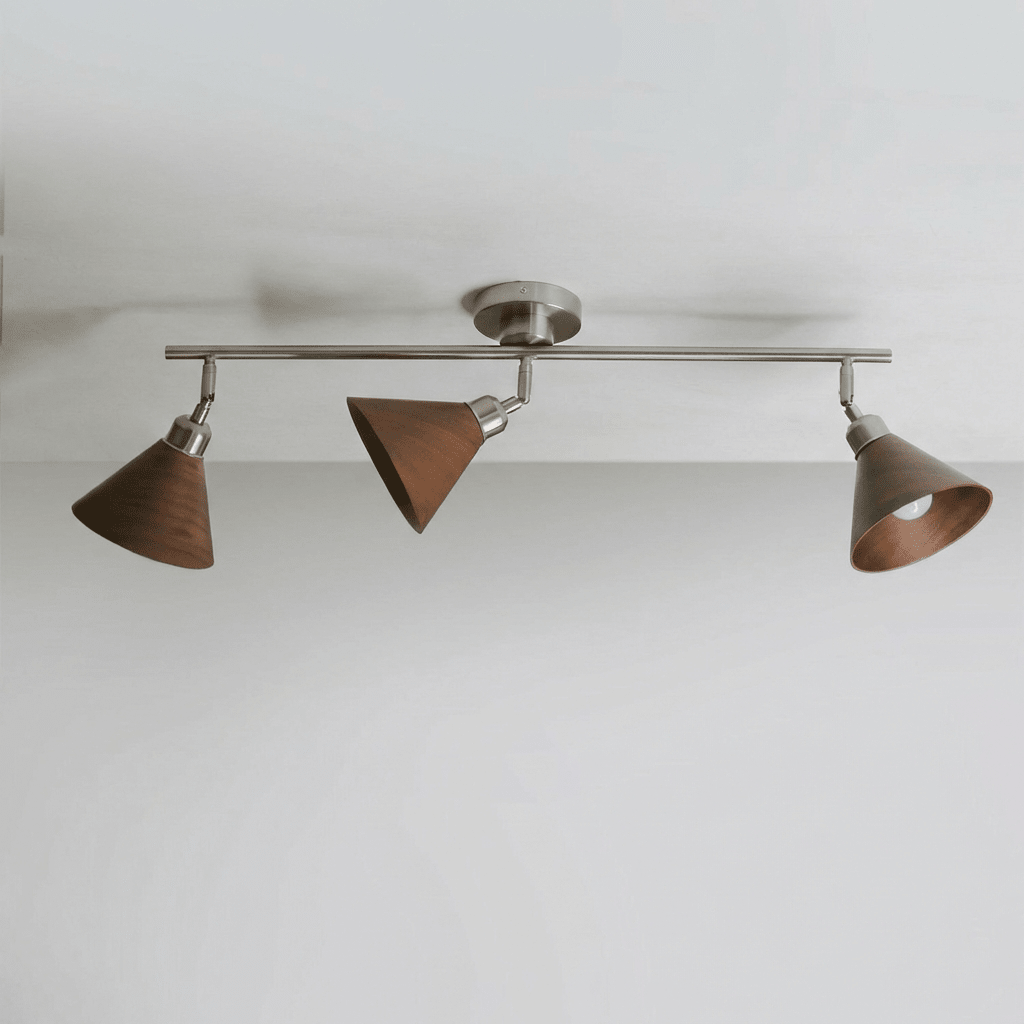 Axiom Directional Ceiling Lamp with Wooden Shades