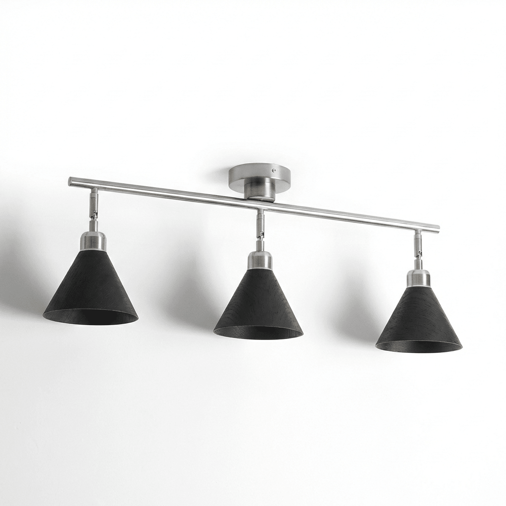 Axiom Directional Ceiling Lamp with Wooden Shades