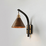 Camber Arc Wall Sconce — Sculpted Wood & Brass Wall Light