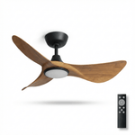 Volant Sculpted Wood Ceiling Fan with Integrated LED Light