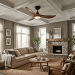 Volant Sculpted Wood Ceiling Fan with Integrated LED Light