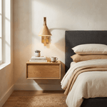 Camber Arc Wall Sconce — Sculpted Wood & Brass Wall Light