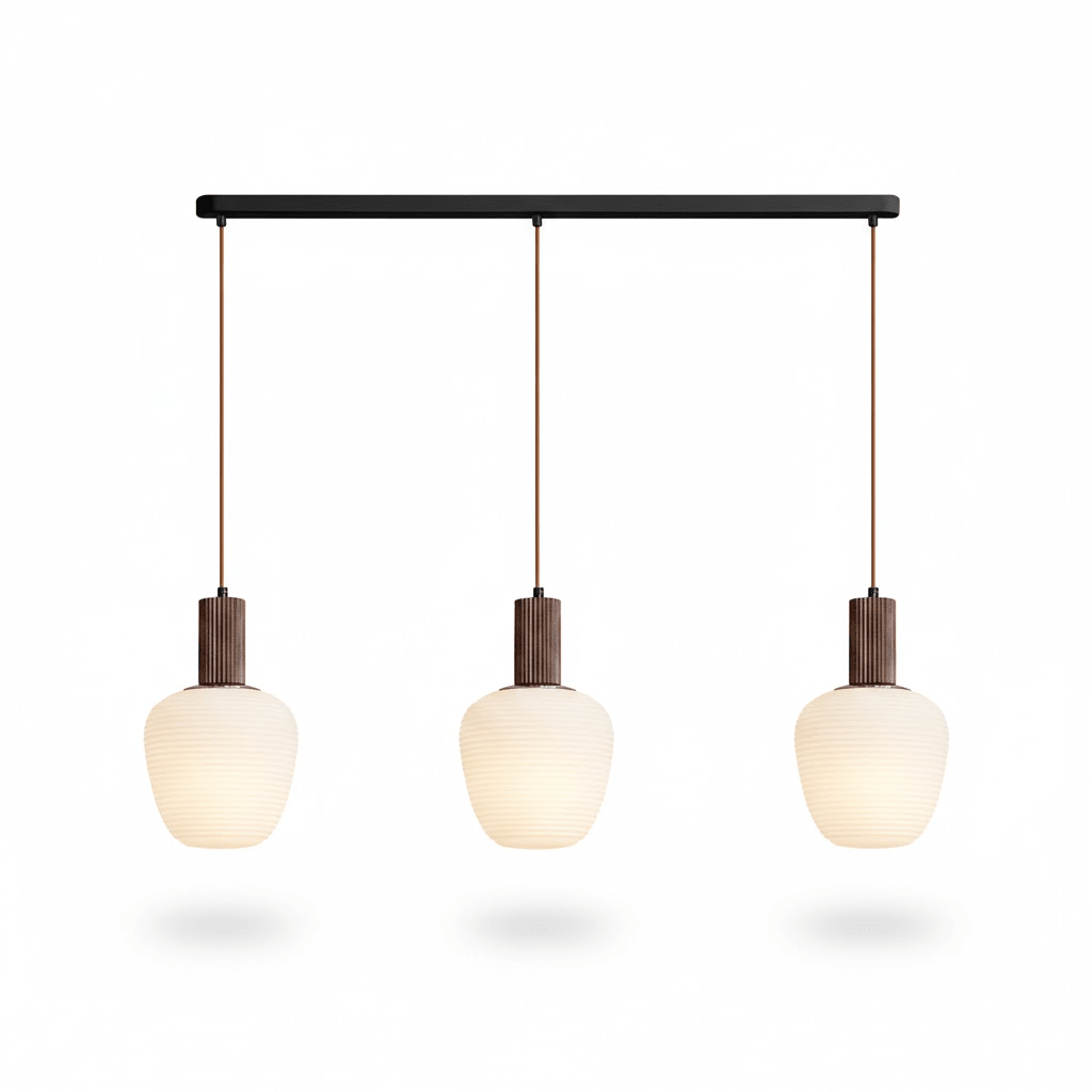 Elowen Fluted Opal Pendant Light – Modern Nordic Designer Hanging Lamp