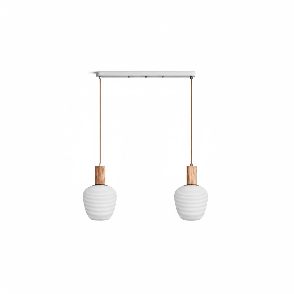 Elowen Fluted Opal Pendant Light – Modern Nordic Designer Hanging Lamp