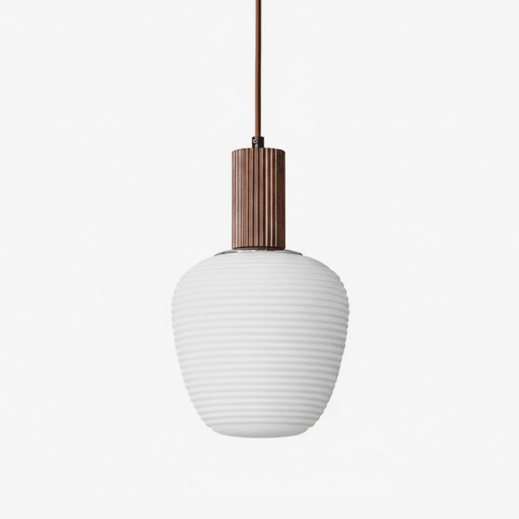 Elowen Fluted Opal Pendant Light – Modern Nordic Designer Hanging Lamp
