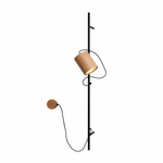 Arbor Beam Wall Sconce with Natural Wood Shade and Black Metal Accent