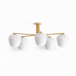 Auren Branch Ceiling Light – Modern Brass and Wood Semi Flush Mount