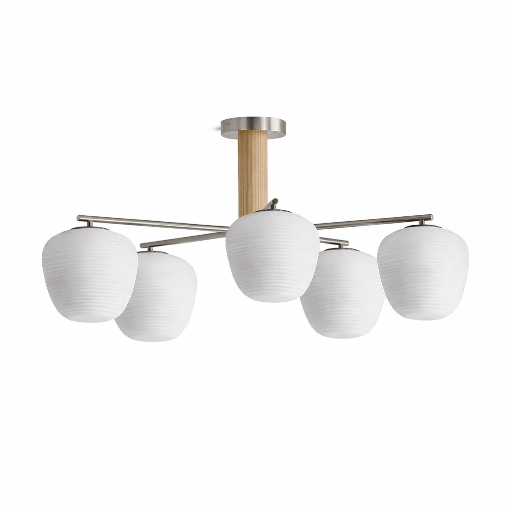 Auren Branch Ceiling Light – Modern Brass and Wood Semi Flush Mount