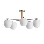Auren Branch Ceiling Light – Modern Brass and Wood Semi Flush Mount