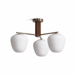 Auren Branch Ceiling Light – Modern Brass and Wood Semi Flush Mount