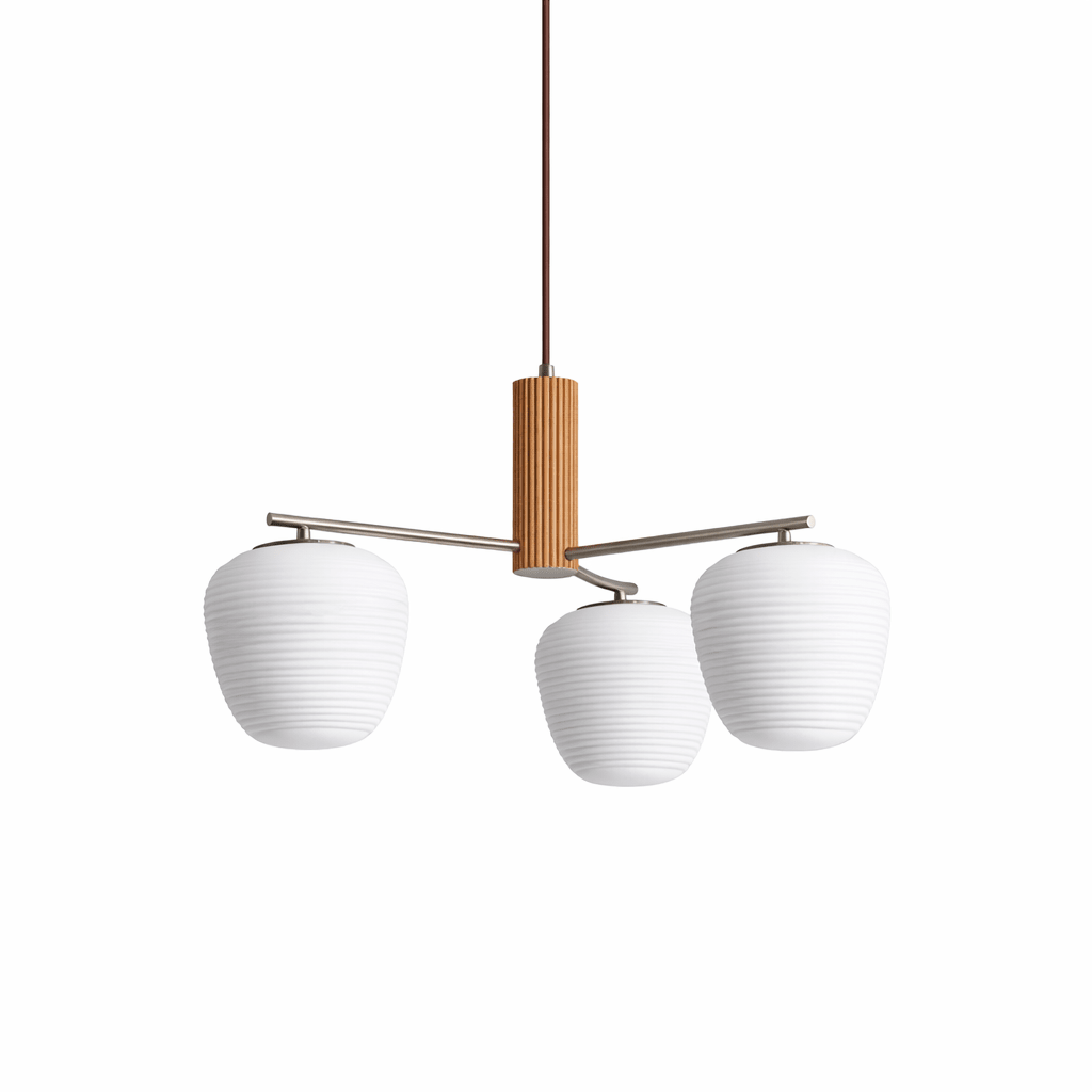 Auren Branch Ceiling Light – Modern Brass and Wood Semi Flush Mount