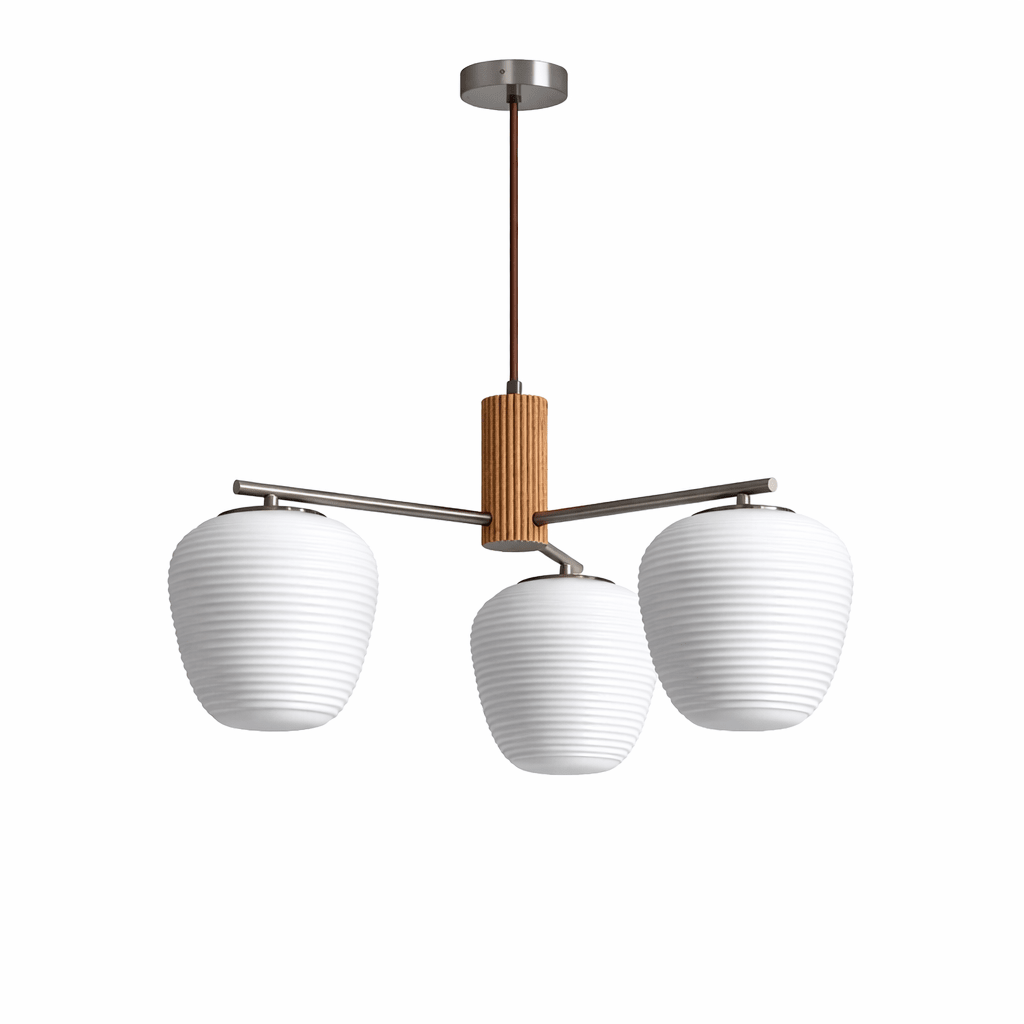 Auren Branch Ceiling Light – Modern Brass and Wood Semi Flush Mount