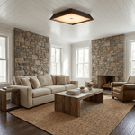 Lumo Wood LED Ceiling Light – Modern Flush Mount for Living Room & Bedroom