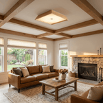 Lumo Wood LED Ceiling Light – Modern Flush Mount for Living Room & Bedroom