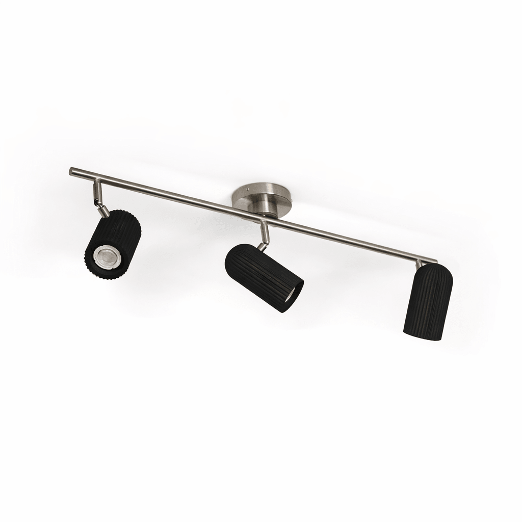 Trio Wood Ceiling Light – Modern Adjustable Flush Mount for Living Room & Bedroom
