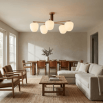 Auren Branch Ceiling Light – Modern Brass and Wood Semi Flush Mount