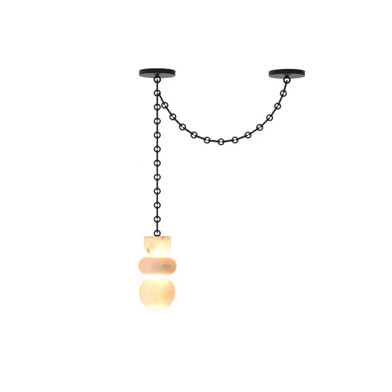 Orba Chain Chandelier with Alabaster Orbs – Modern Cascading Pendant Light