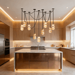Orba Chain Chandelier with Alabaster Orbs – Modern Cascading Pendant Light